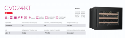 cave a vin 24 bouteilles - fiche technique