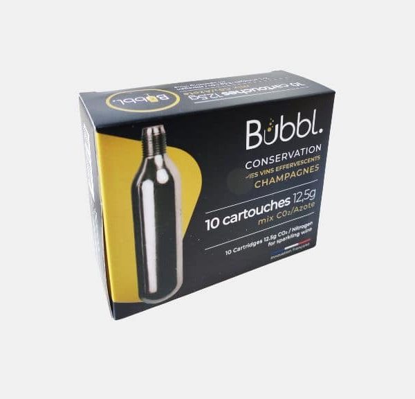 BOITE CARTOUCHES BUBBL. CO2 + AZOTE conservation champagne